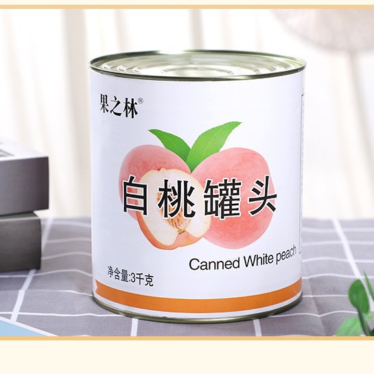 水果罐头临沂白桃商用大听三公斤六罐整箱自助餐饮甜品冷饮摆盘