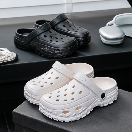 Fishing Croc Shoes Men's Summer Baotou Sandals Outdoor Non-Slip Wear-Resistant Sports Outerwear Wading Slippers
