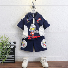 男童夏季Polo衫套裝2024新款經典奧特曼衣服潮酷帥氣男孩運動短袖