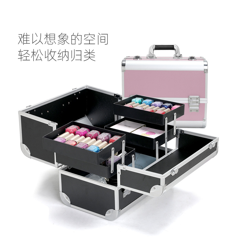 Caja de herramientas de bordado, maquillaje de gran capacidad, maquillaje profesional, maleta especial para pestañas, belleza, manicuras, tatuajes de cejas