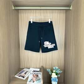 正确版巴黎B家涂鸦字母印花短裤情侣休闲刺绣字母运动裤男女同款
