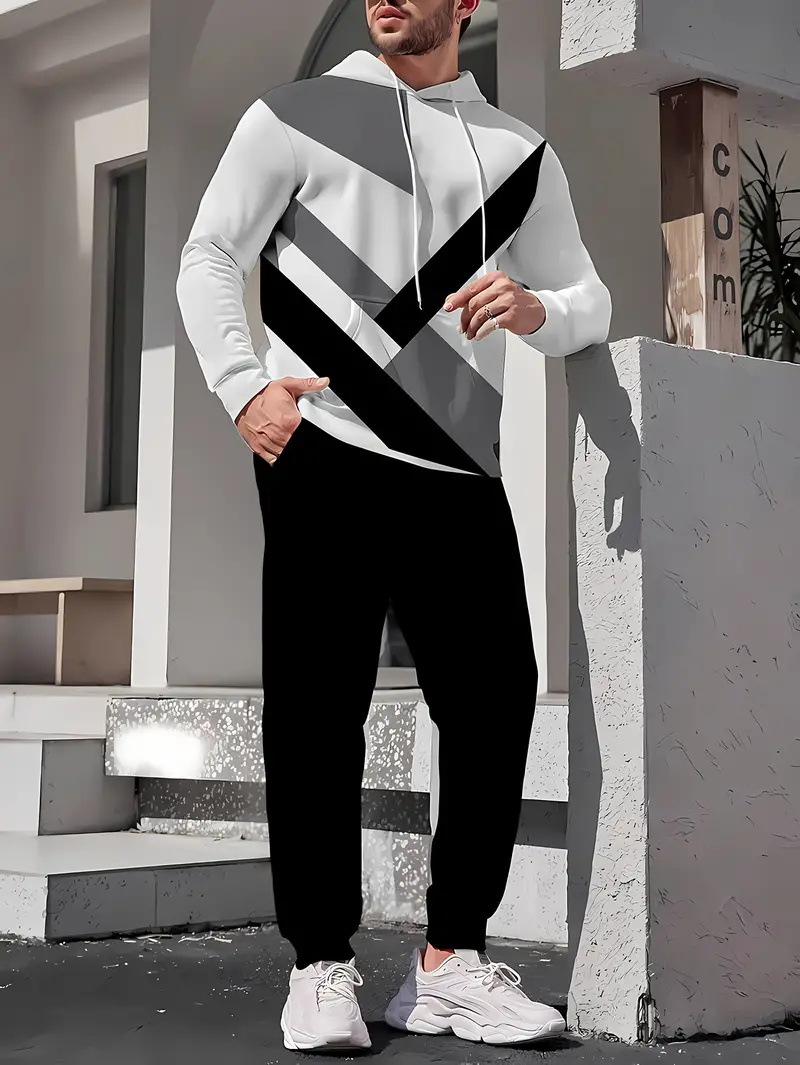 Pantalones de suéter con capucha de primavera y otoño de dos piezas casuales de negocios de todo fósforo MC11-ML1