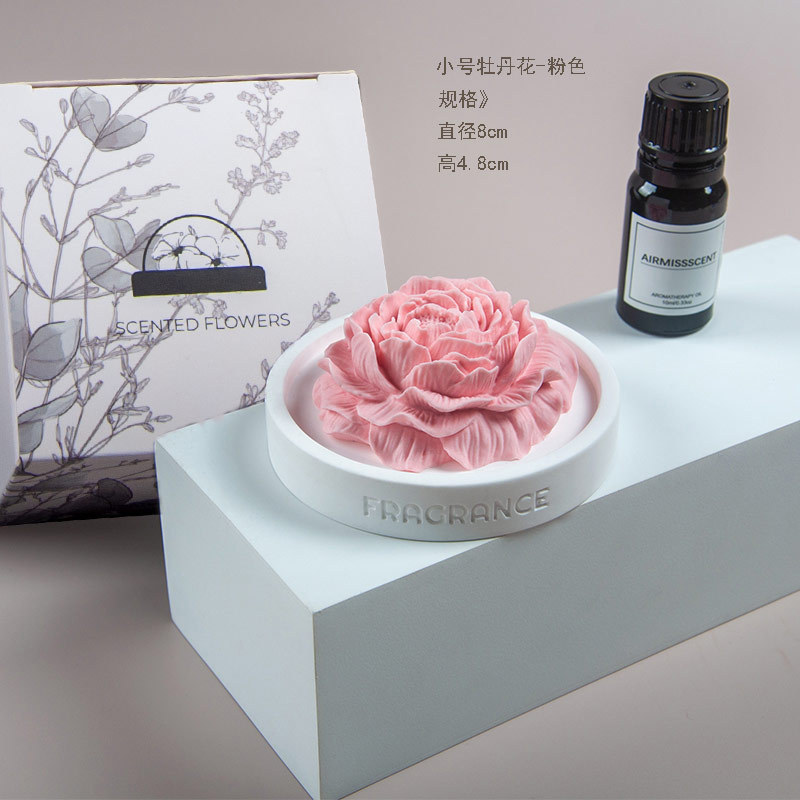 卸売り刺繍花香薫石膏拡香石高級感室内持続家庭用アロマ香薫置物お土産|undefined