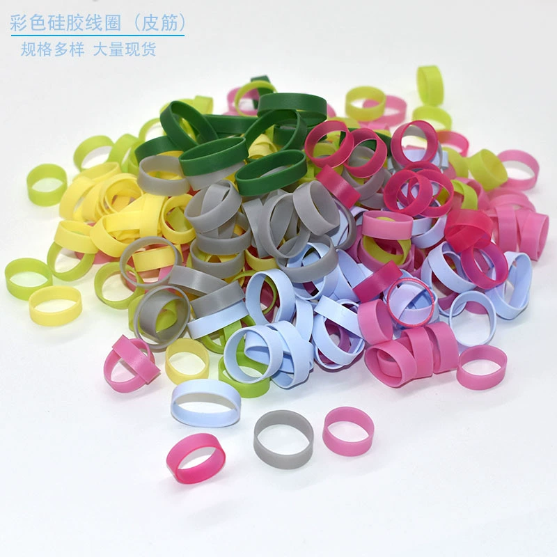 Цветные силиконовые резинки, силиконовые ремешки, силиконовые завязки, силиконовые резинки для волос, высокоэластичные силиконовые катушки, прямые продажи с фабрики.