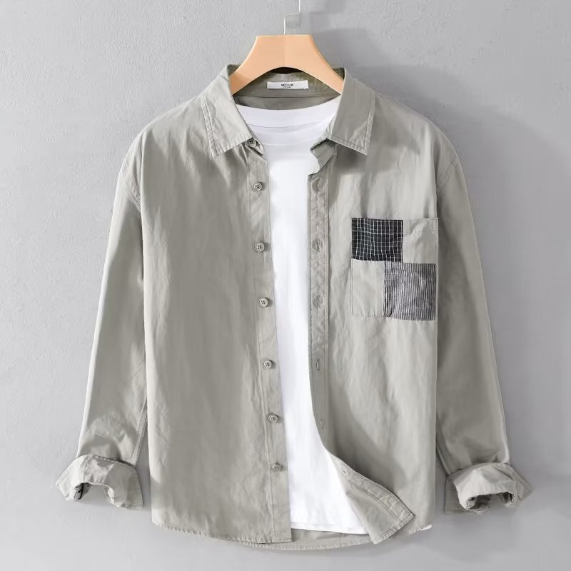 Men's Long-sleeved Shirt Casual Loose 2025 Spring and Autumn Shirt Jacket Fashionable All-match Japanese Tooling Top