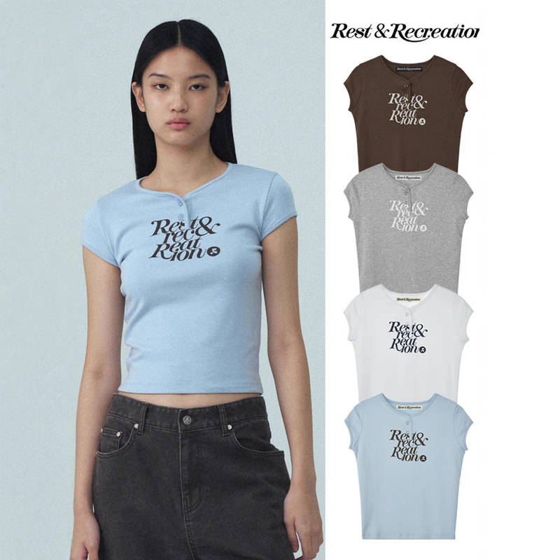 Korean Rr Summer Letter Print Short-Sleeve T-Shirt Slimming Base Shirt Slim Fit Petite Short Style 2025 Trendy Brand