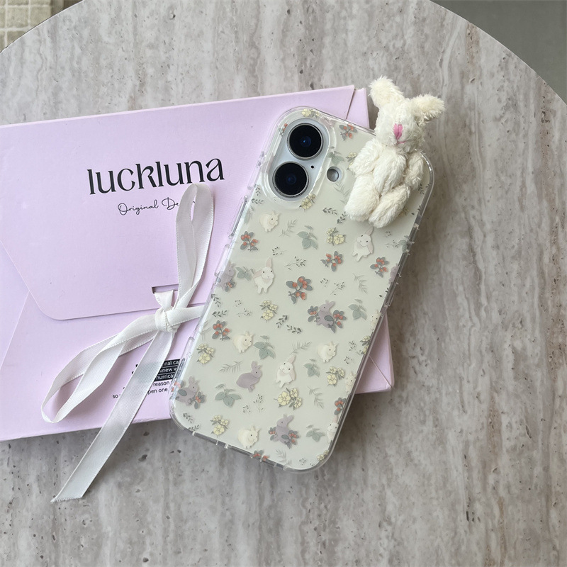 Sweet Ins-Style Girly Heart-Shaped Floral 3D Rabbit Phone Case Suitable for iPhone 16, Apple 17 Pro Max, 15/14 Sweet Ins-Style Girly Heart-Shaped Floral 3D Rabbit Phone Case Suitable for iPhone 16, Apple 17 Pro Max, 15/14