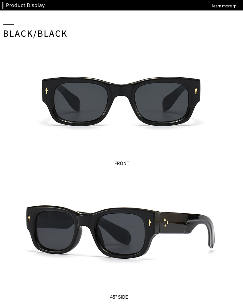50g Weight Full Frame Glasses Structure Sunglasses Classification PC, UV400 Protection Lens Material Square Glasses Style Casual, Outdoor, Daily Occasion Geometric Pattern Unisex Gender Vintage Style, Classic Style Style Vintage Style Classic Style Geometric PC UV400 Protection Square Full Frame Women's Sunglasses 4