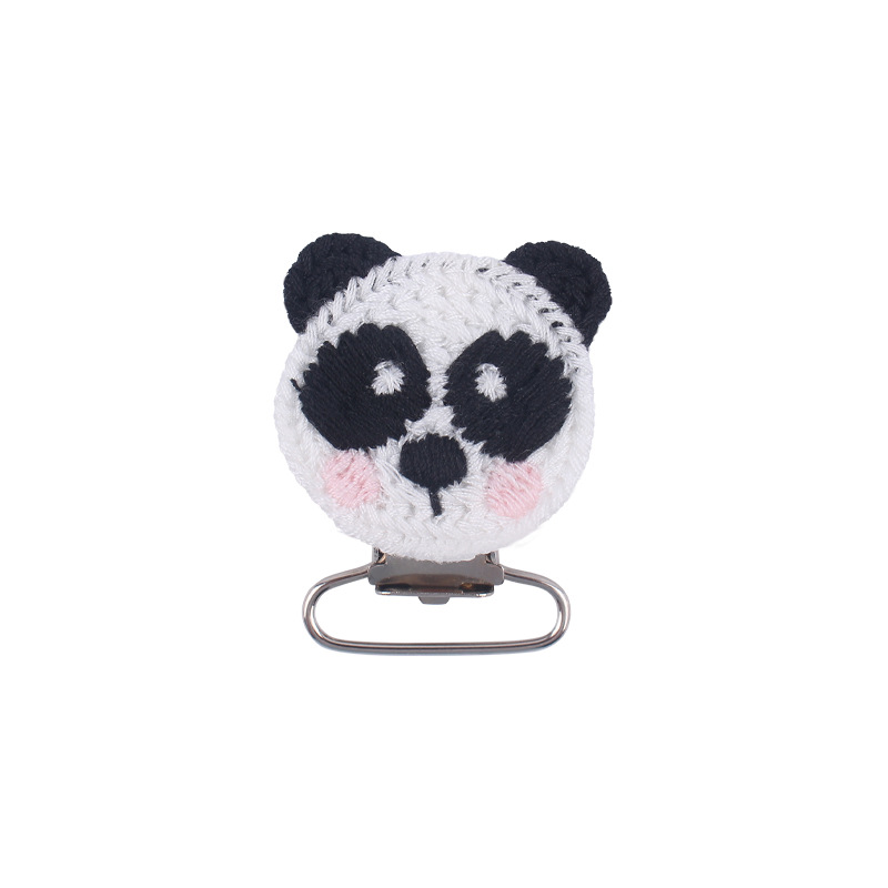 Bebé suministros nuevo ganchillo DIY animal Panda chupete clip bebé conejo clip pezón anti-gota cadena Accesorios