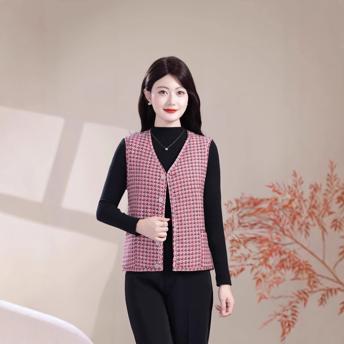 秋冬季中老年妈妈女马甲修身保暖背心