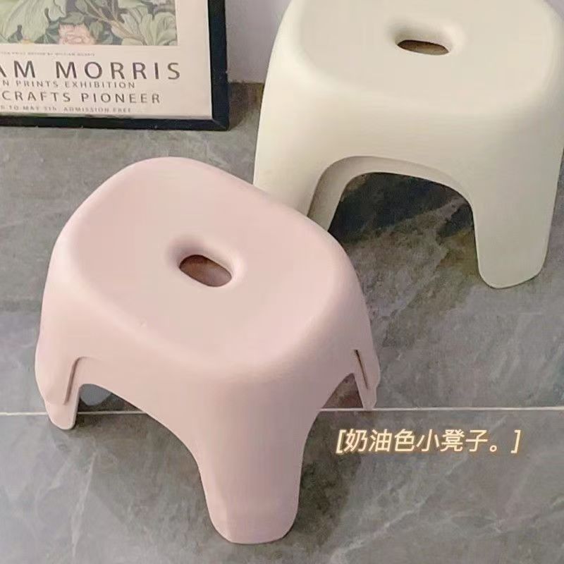 家用加厚塑料结实矮凳耐用儿童叠放板凳浴室洗澡马桶换鞋脚凳凳子|undefined
