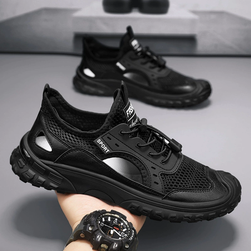 2024 летние новые мужские сетчатые сандалии мужские модные мягкие подошвы дышащие туфли