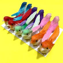 复活节仿真羽毛鸟彩色小鸟婚庆装饰品绿植田园园林装饰工艺品玩具