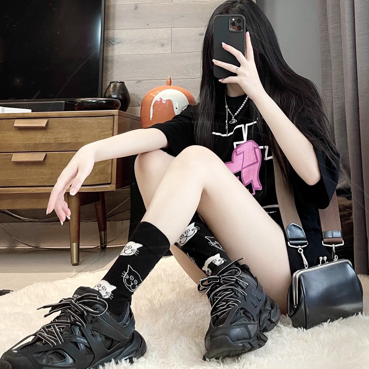 HappySocks彩色襪子女春秋ins潮網紅款卡通可愛中筒外穿街頭潮襪