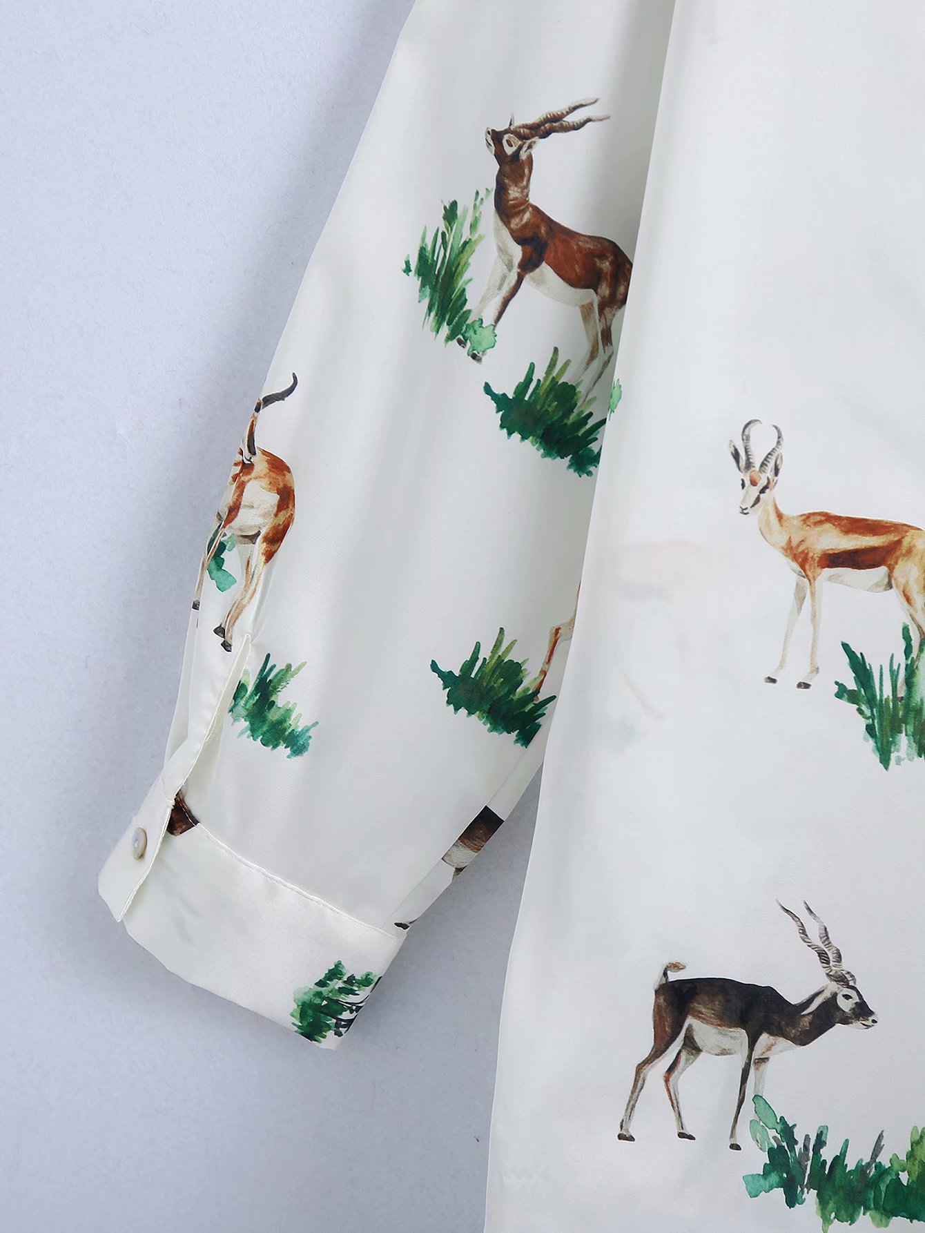 printed silk satin texture blouse NSAM22466