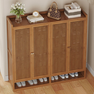 Multi-Layer Shoe Rack Outside the Home Door, Large Shoe Cabinet, Indoor Corridor Bamboo Simple New Model 2025 Entry