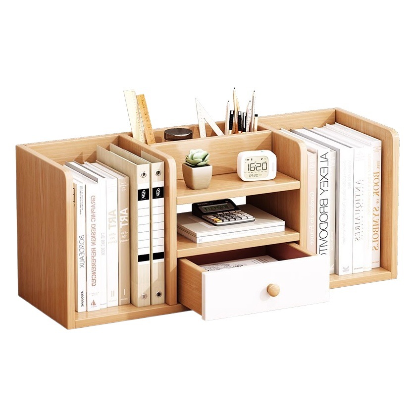 Escritorio de escritorio estantería estante escritorio multi-capa estante Oficina de almacenamiento dormitorio simple estantería pequeña