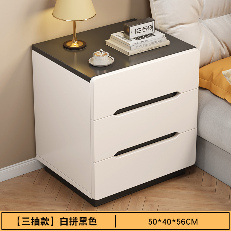 [3 서랍 검은 바닥] 따뜻한 흰색 + 검은 색 50CM