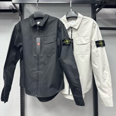 国境を越えた対外貿易スポットの新型シンプルでゆるいジャケット石襟ファスナーシャツ青年男性服コート