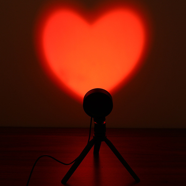New sunset light heart projection night light
