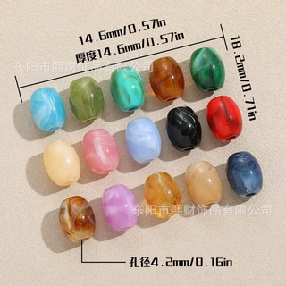 18x15孔4mm复古亚克力桶珠diy服饰项链手链钥匙扣包挂配件材料包