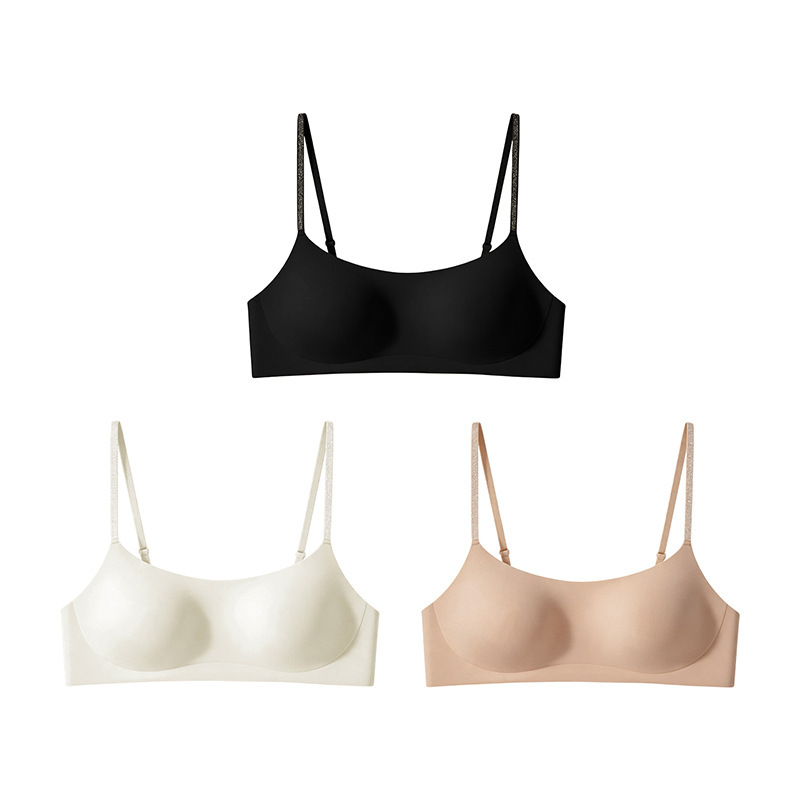 Big Orange Secret Women's Seamless Foundation-Look Low-Cut Invisible Bra, Thin Shimmering Straps, Beautiful Back, Push-Up Bra