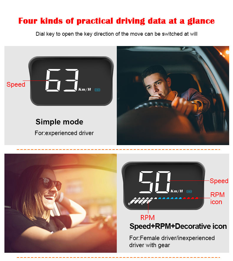 Cross-border best-selling car HUD head-up display OBD+GPS dual-system intelligent high-definition multifunctional on-board computer