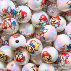 Diy16mmプリントシリーズボールビーズ散珠diyプリントビーズ散珠ペン車掛ストラップアクセサリーアクセサリー