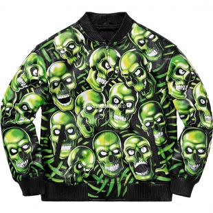 Amazon's Best-Selling Troublemaker Skull Scalp Clothing Green Casual Street Trendy Jacket Supports Customization