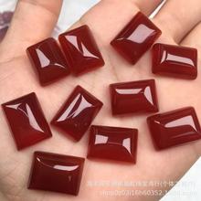 批发天然红玛瑙戒面 直角长方形平底素面红玉髓裸石 蛋面半成品