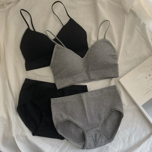 Spring  New Style Beautiful Back Bralette Tank Top Bralette for Girls, Lingerie Set with Underwear and Bustier for Middle School Students