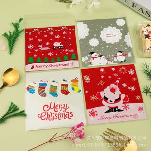 2025 New Opp Self-Adhesive Bag Christmas Packaging Bag Santa Claus Snowman Self-Adhesive Bag Snowflake Packaging Bag Wholesale