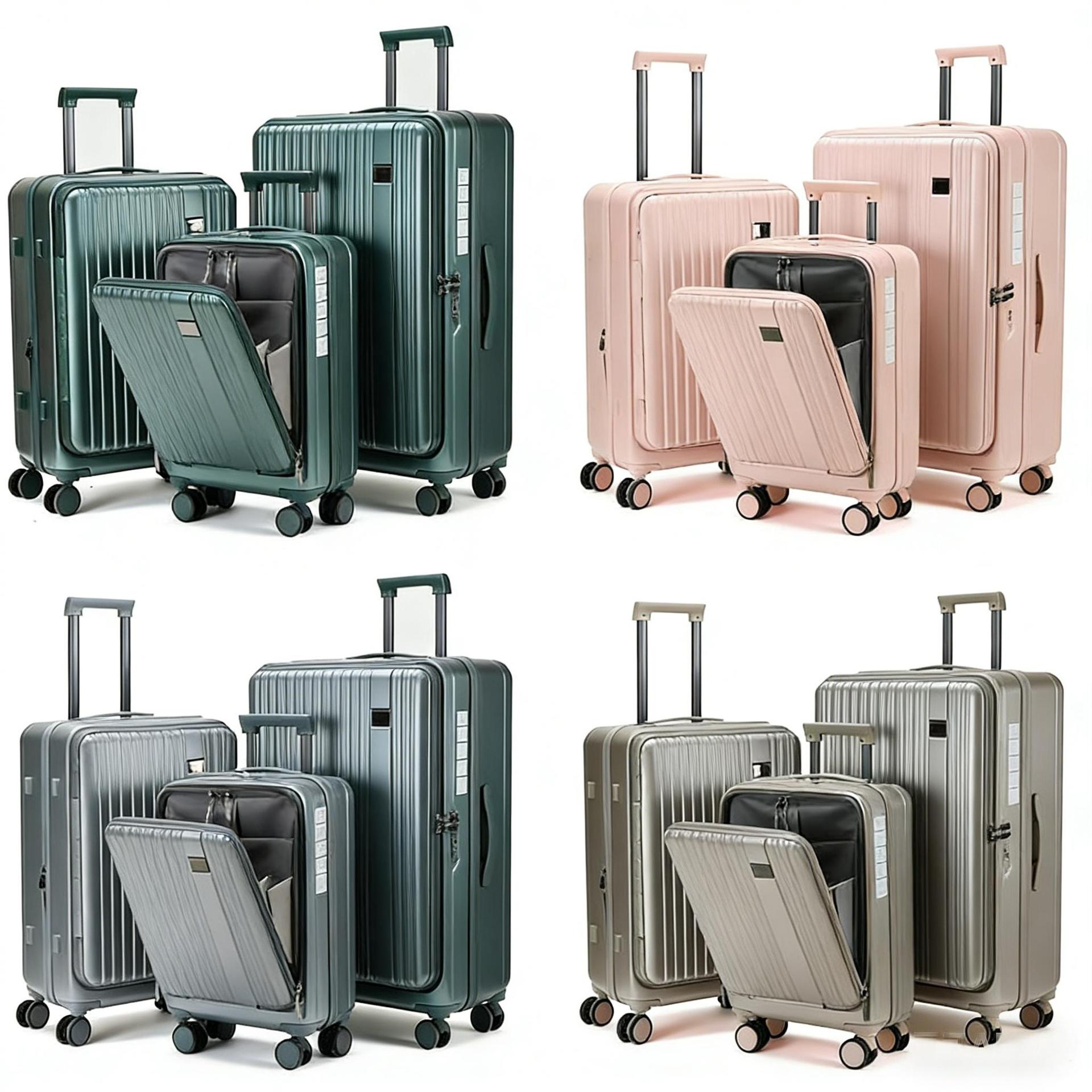 Convenient Front-Opening Suitcase 20inch Carry-On Suitcase 28inch Multi-Functional Three-Piece Set of Password-Protected Trolley Suitcases
