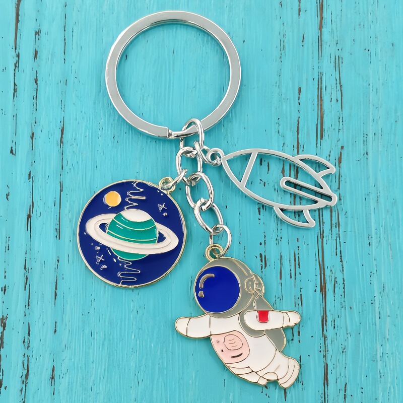 Cross-Border European and American Fashion Accessories Backpack Pendant Astronomy Enthusiasts Astronaut Astronaut Rocket Planet Keychain Cross-Border European and American Fashion Accessories Backpack Pendant Astronomy Enthusiasts Astronaut Astronaut Rocket Planet Keychain