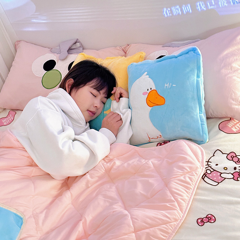 Cantiosa manta plegable 2 - en - 1 almohada colchón de doble propósito almohada de siesta gruesa por aire acondicionado almohada de coche interior