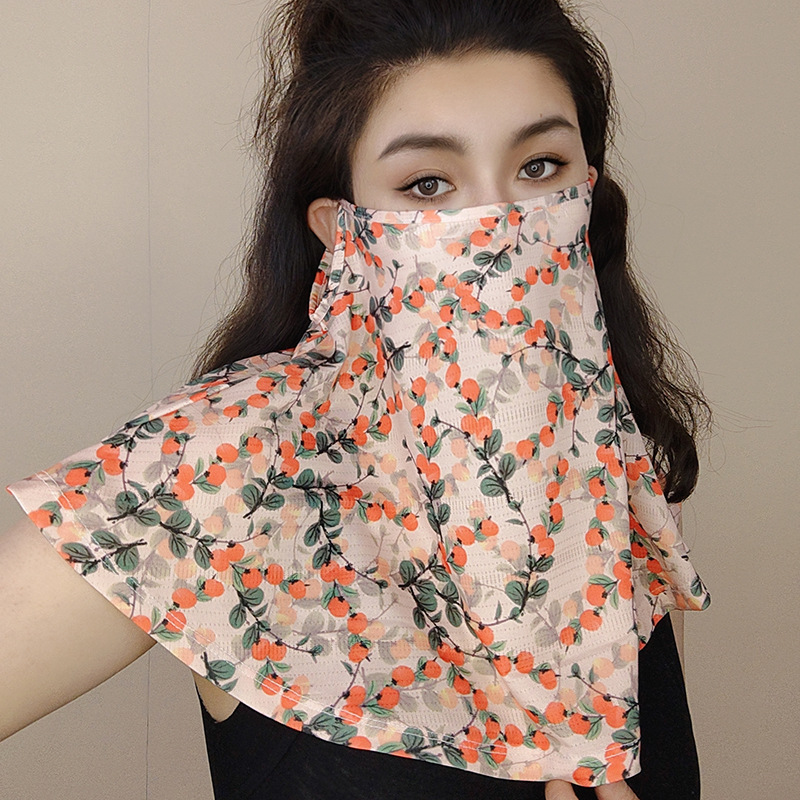 Summer Ice Silk Sunscreen Mask Women's Outdoor Riding Neck Mask Mountaineering Fishing UV Protection Sunshade Face Mask for Men