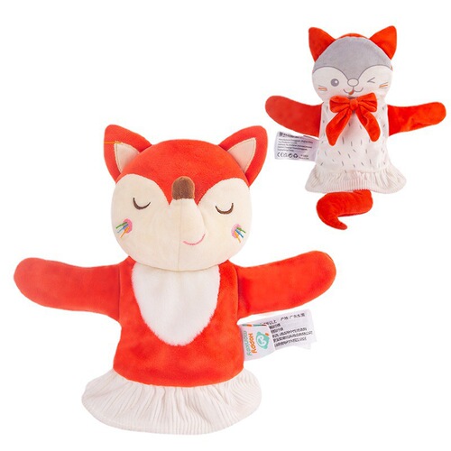 Animal Hand Puppet Finger Toy Parent-Child Interactive Glove Baby Soothing Gadget Dual-Sided Puppet