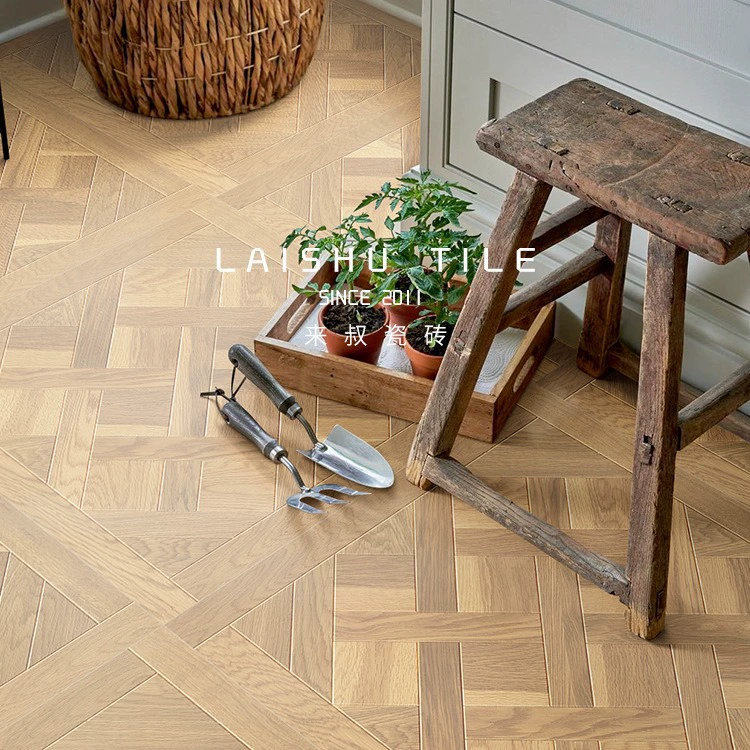 Полностью керамическая американская легкая роскошная ретро-плитка под дерево для гостиной и столовой, паркетная плитка под дерево для кабинета и спальни.