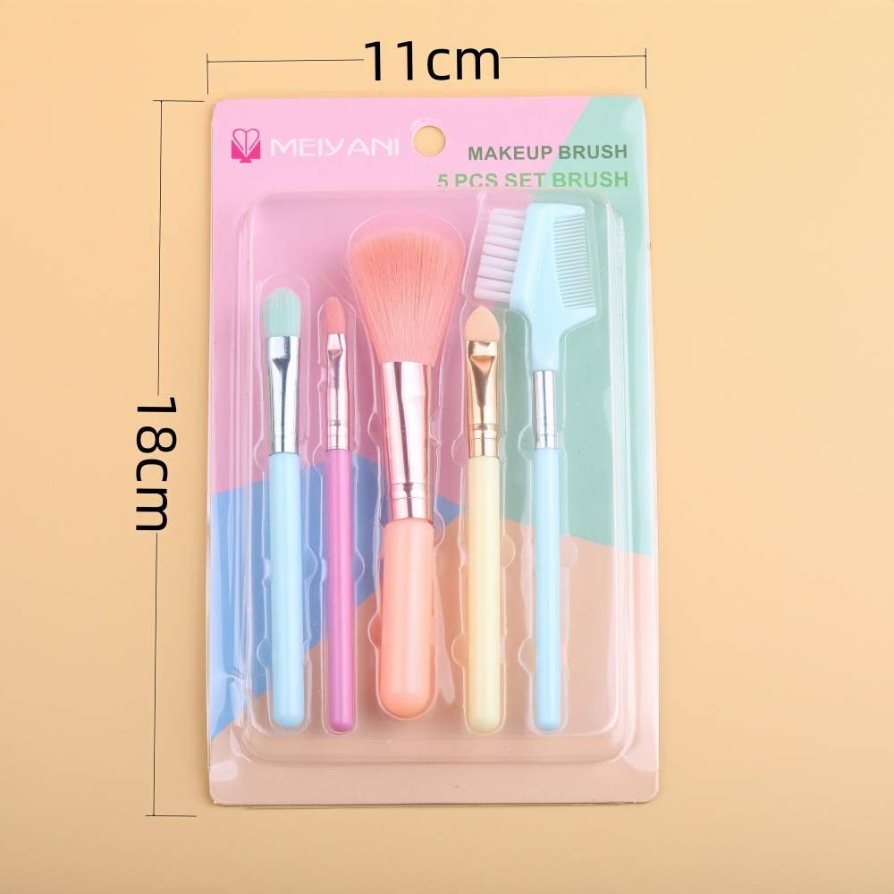 5-piece makeup brush set, eyeshadow brush, lip brush, blush brush, powder brush wholesale, concealer brush, beauty tool, multifunctional