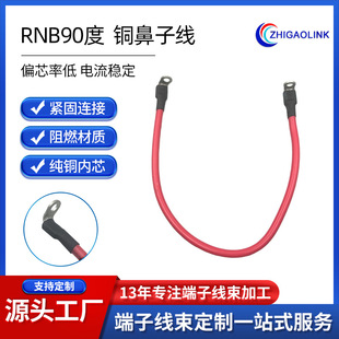 Rnb90 Degree Copper Nose Wire Customized Various Cold-Pressed Terminal Wire Processing Ring Round Copper Nose Wire Processing Factory