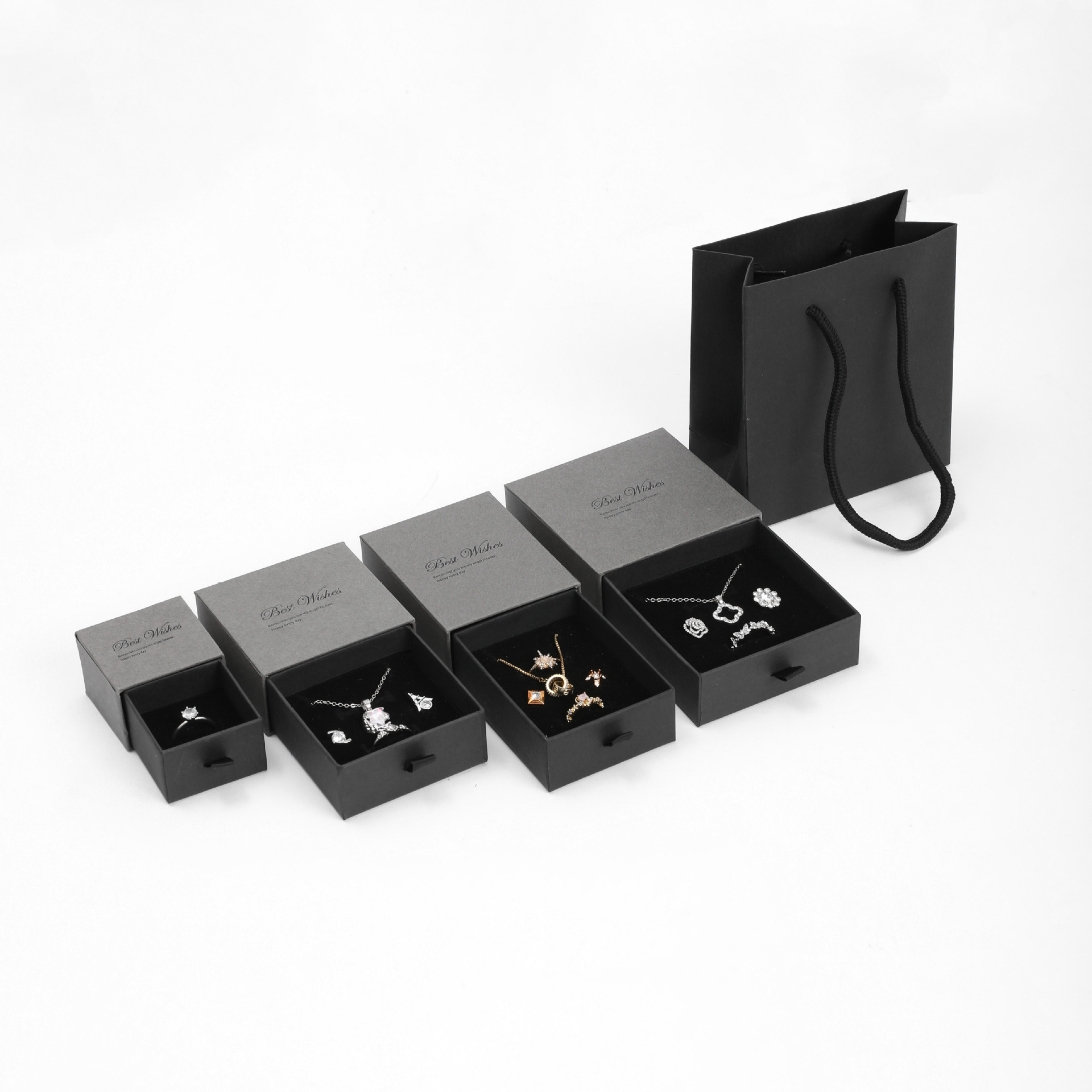 Fabricante cajón portátil joyero collar pendiente pulsera caja de regalo regalo regalo de vacaciones caja de regalo de mano de alta gama