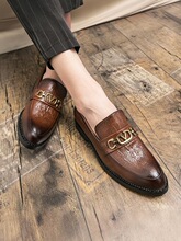 Q 50094 Crocodile Print Loafers ��ʿ����Ь ŷ������羳����