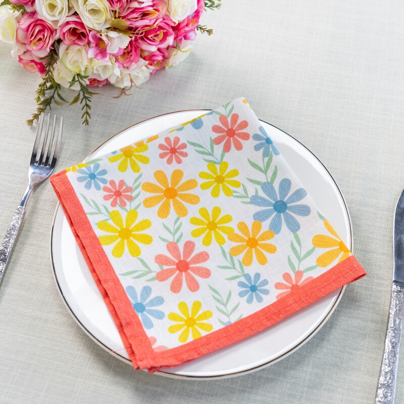 亚麻印花餐巾餐垫外贸隔热垫氛围感桌面布艺婚礼餐巾垫Napkins|undefined