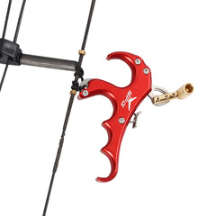 廠家新款鋁合金屬四指握撒複合滑輪弓箭撒放器握式帶保險多色可選