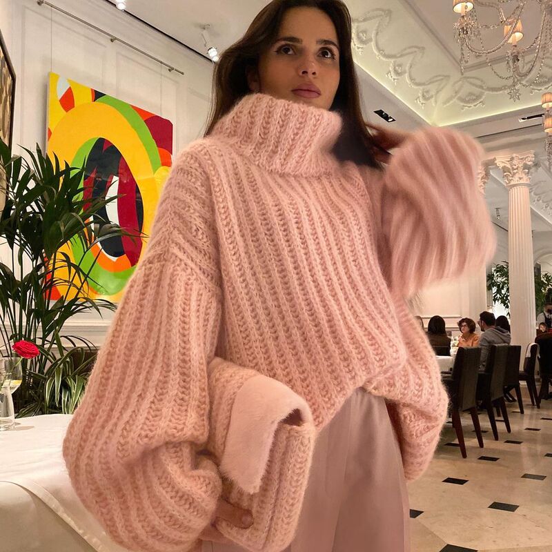 2022 Winter new European and American foreign trade sweater Amazon sweater pullover women's fluffy long sleeve sweater 2022 Winter new European and American foreign trade sweater Amazon sweater pullover women's fluffy long sleeve sweater