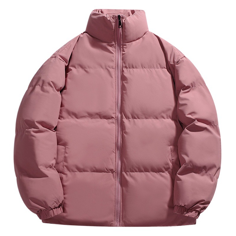 Hombres de estilo coreano otoño e invierno nuevo abrigo casual transfronterizo abrigo de algodón acolchado color sólido corto abrigo de algodón acolchado collar de pie abrigo de pan de los hombres al por mayor