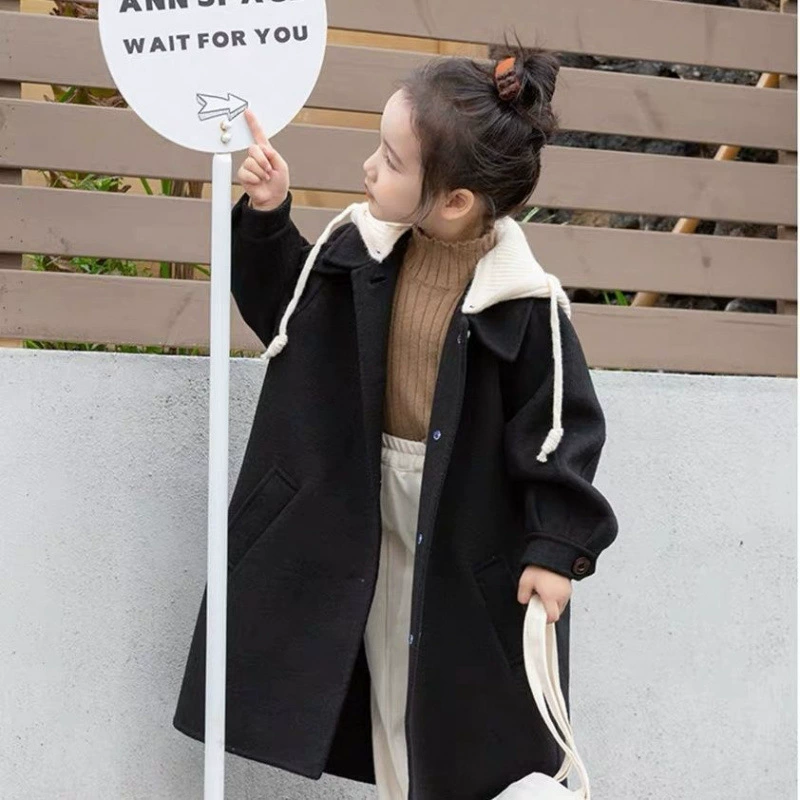 Autumn jacket, long keep warm trench coat, mid-length
