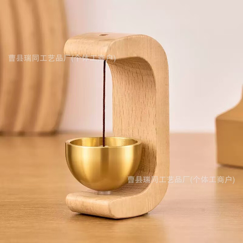 クリエイティブな吸引式木製ドアベル新築祝いギフト木製ドア吊り装飾玄関リマインダー木製磁気ベル|undefined