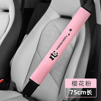 the Neck and Prevents Wear and Tear.: Seat belt shoulder pad - sakura-pink-75cm