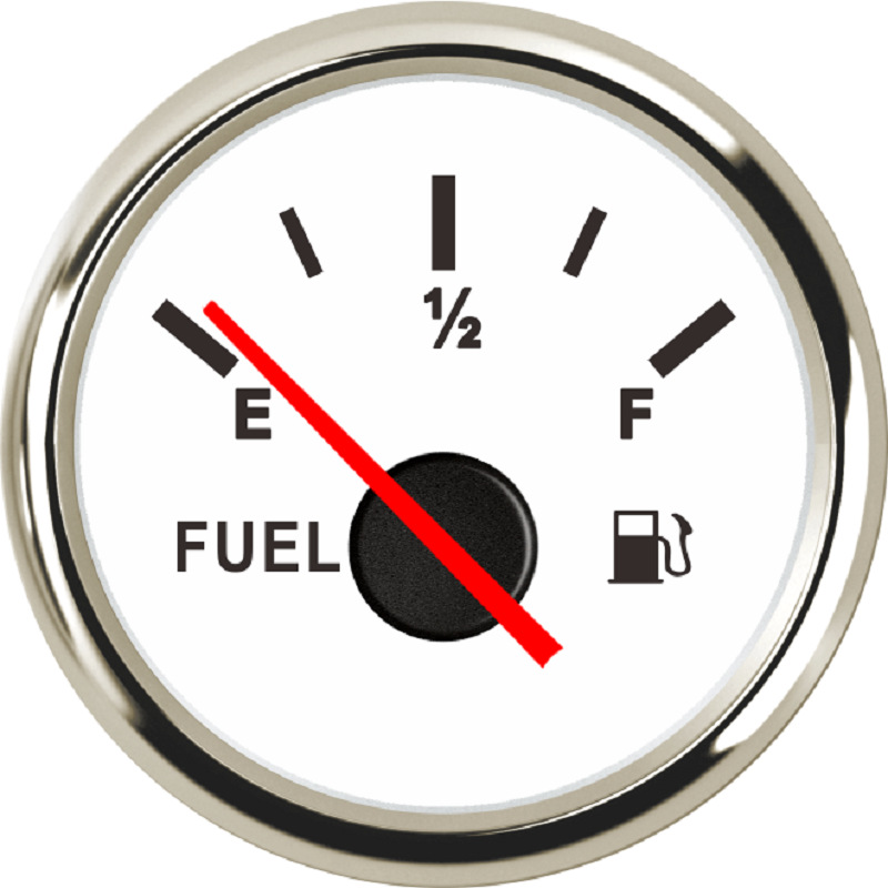 ELING Needle Installation Oil Gauge 52mm Pointer Digital Display Fuel Meter (automobile instrument) - silver-edge-white-background-pointer-0-190o